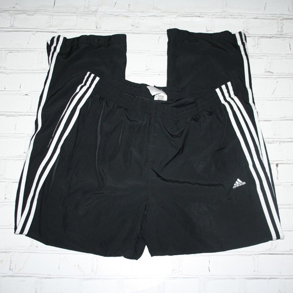 Men's Black and white Three Stripe Pants size Large Adidas